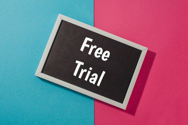 free trial sign on blue and magenta pink background advanced system repair system optimizers